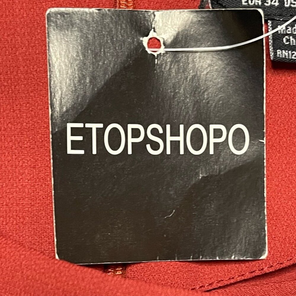 Topshop Womens Romper Playsuit Orange Pleated Jewel Neck Cap Sleeve Short 2 New - Picture 7 of 11